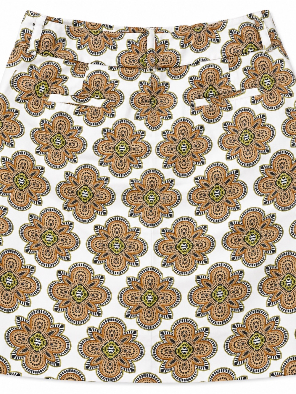Jones New York Signature Size 6 Pencil Skirt – White Brown Medallion Print READ - Picture 2 of 13